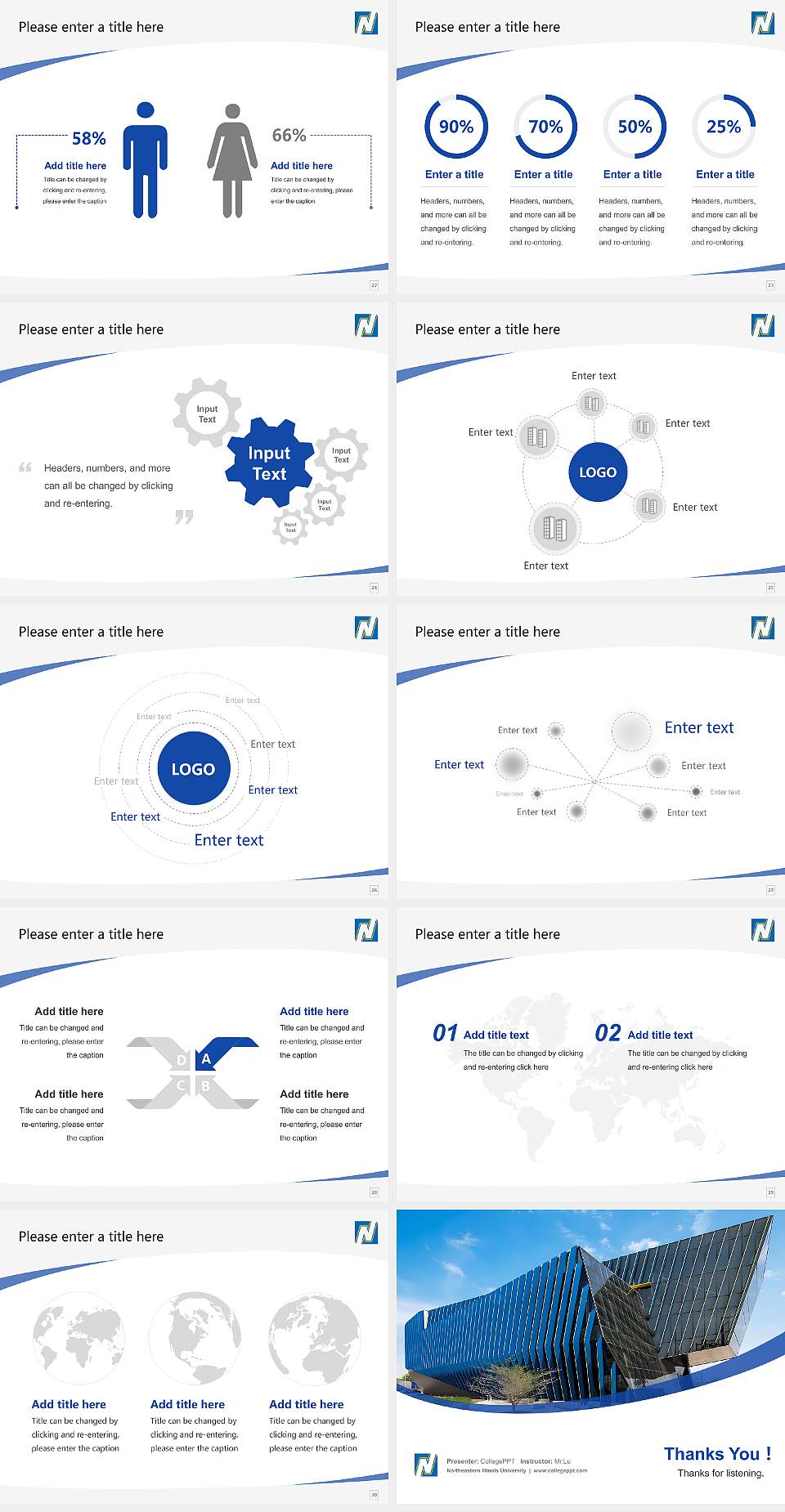 Northeastern Illinois University Course/Courseware Creation PPT Template4:3 ratio PPT effect preview image4