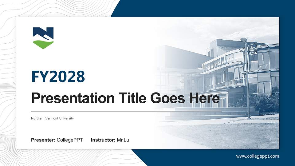 Northern Vermont University Academic Presentation/Research Findings Report PPT Template16:9 ratio PPT effect preview image