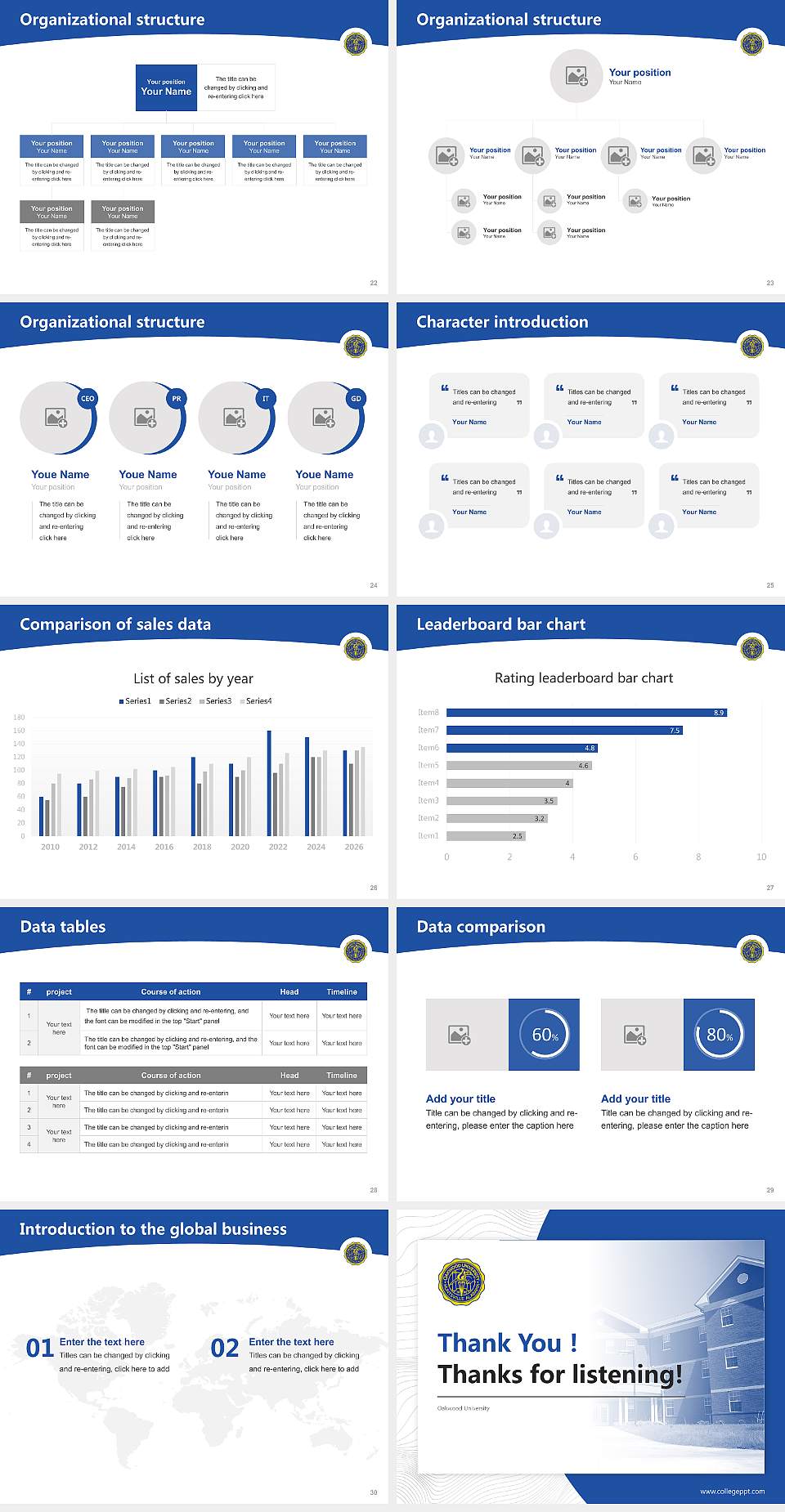 Oakwood University Academic Presentation/Research Findings Report PPT Template4:3 ratio PPT effect preview image4