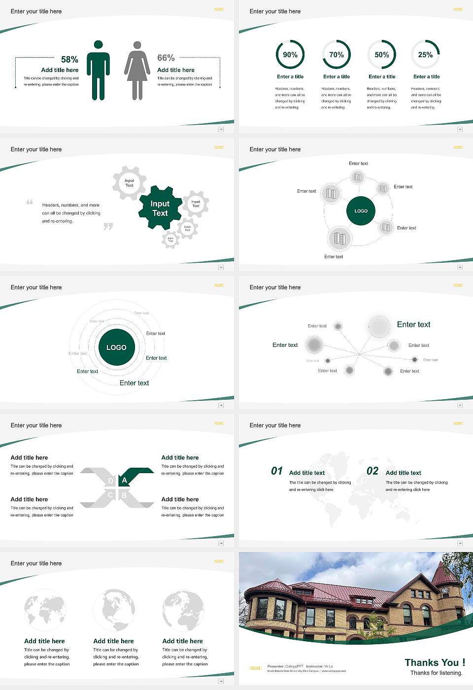North Dakota State University-Main Campus Course/Courseware Creation PPT Template16:9 ratio PPT effect preview image4
