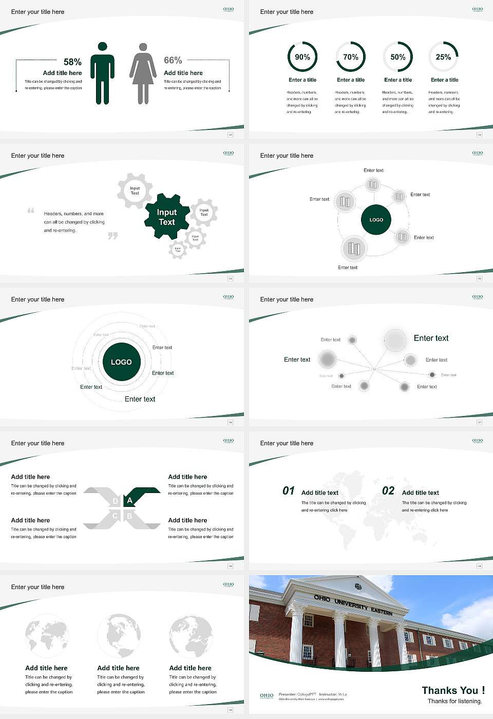 Ohio University-Main Campus Course/Courseware Creation PPT Template16:9 ratio PPT effect preview image4