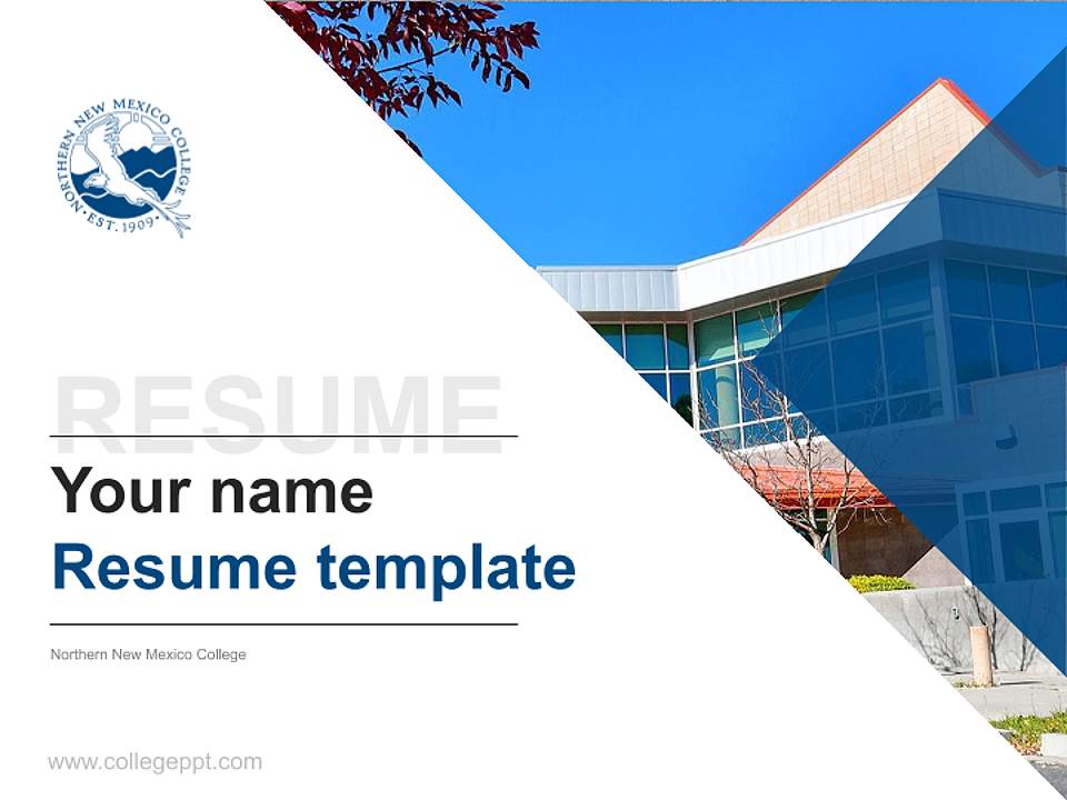 Northern New Mexico College Resume PPT Template4:3 ratio PPT effect preview image5
