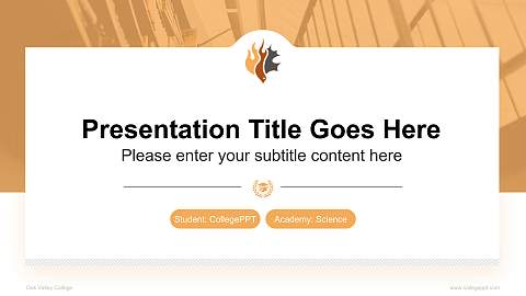 Oak Valley College National Scholarship Defense PPT Template