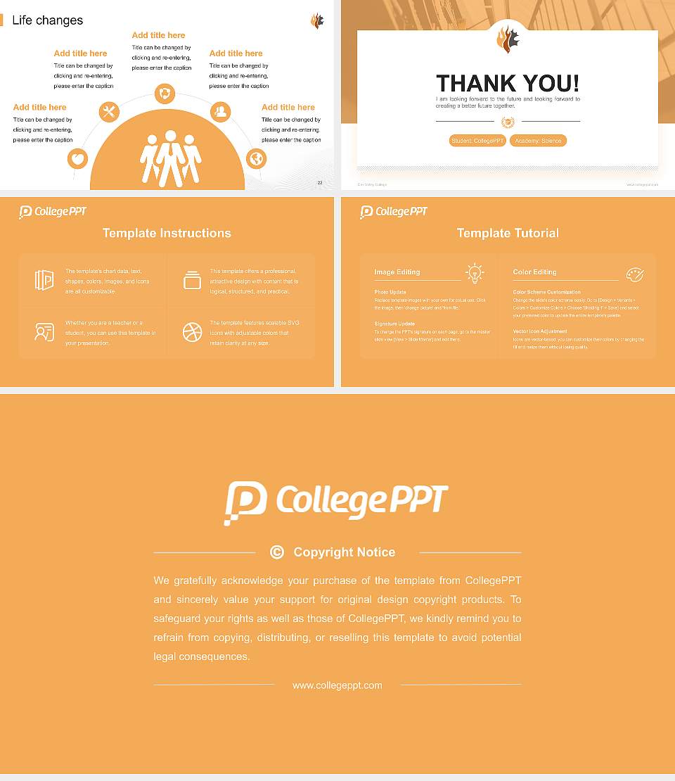 Oak Valley College National Scholarship Defense PPT Template16:9 ratio PPT effect preview image4