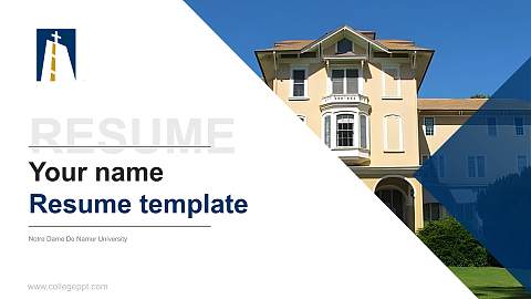 Notre Dame De Namur University Resume PPT Template