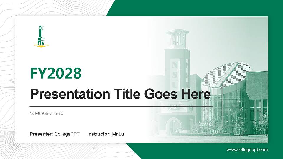 Norfolk State University Academic Presentation/Research Findings Report PPT Template16:9 ratio PPT effect preview image