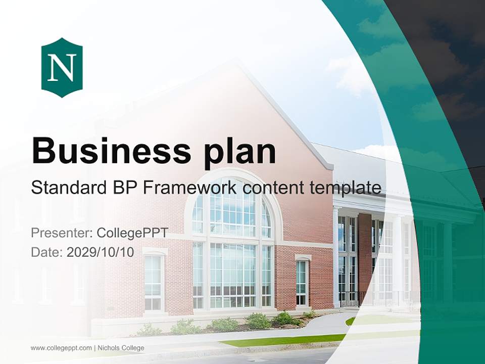 Nichols College Competition/Entrepreneurship Contest PPT Template4:3 ratio PPT effect preview image9