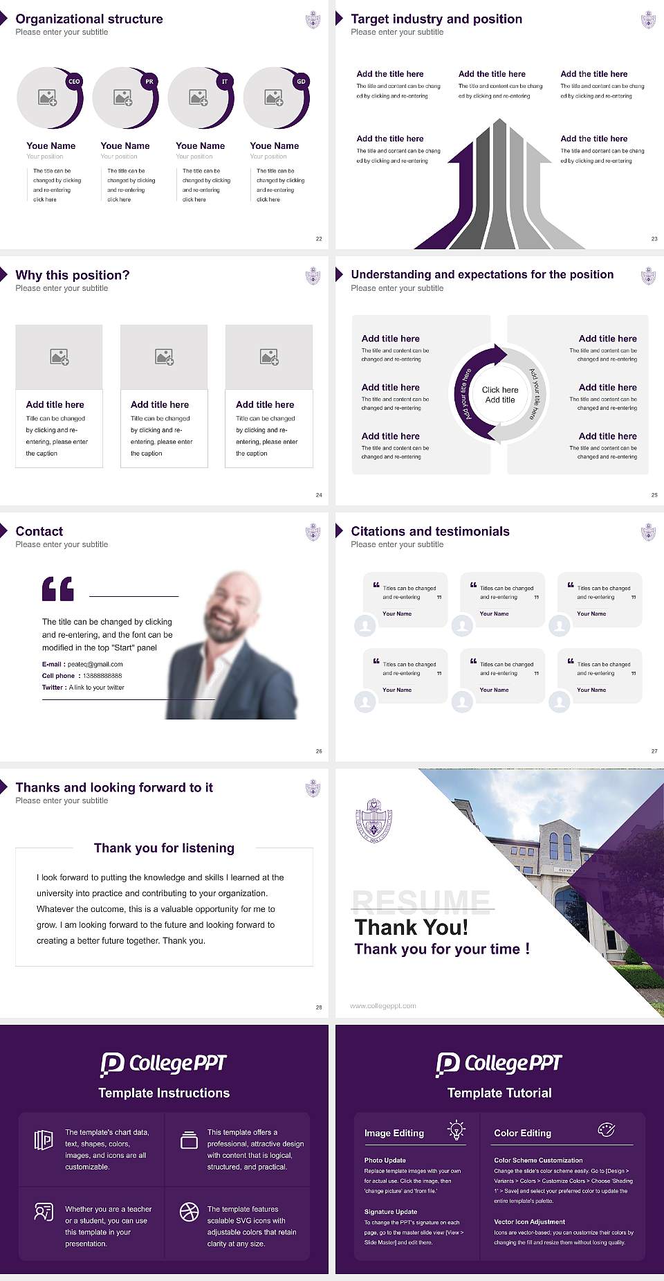 Niagara University Resume PPT Template4:3 ratio PPT effect preview image4