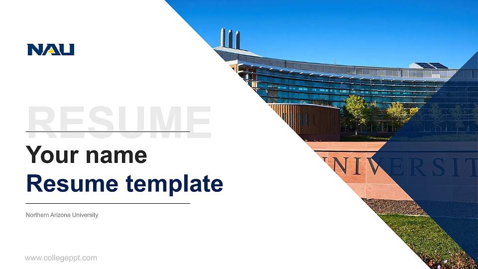 Northern Arizona University Resume PPT Template16:9 ratio PPT effect preview image