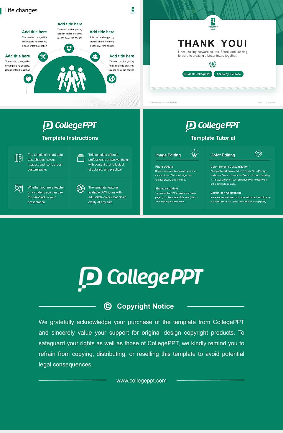 Northwestern Michigan College National Scholarship Defense PPT Template4:3 ratio PPT effect preview image4