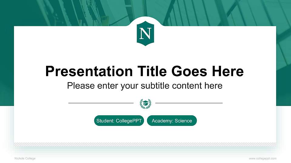 Nichols College National Scholarship Defense PPT Template16:9 ratio PPT effect preview image