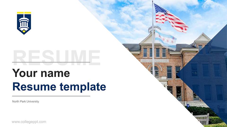North Park University Resume PPT Template16:9 ratio PPT effect preview image