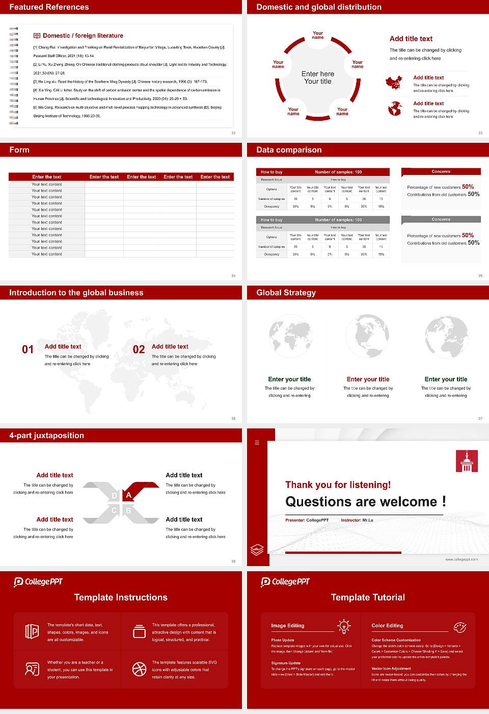 North Central College Thesis Proposal/Graduation Defense PPT Template16:9 ratio PPT effect preview image4