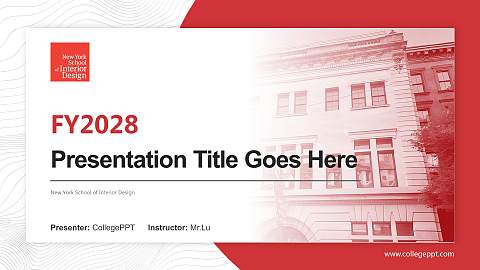 New York School of Interior Design Academic Presentation/Research Findings Report PPT Template