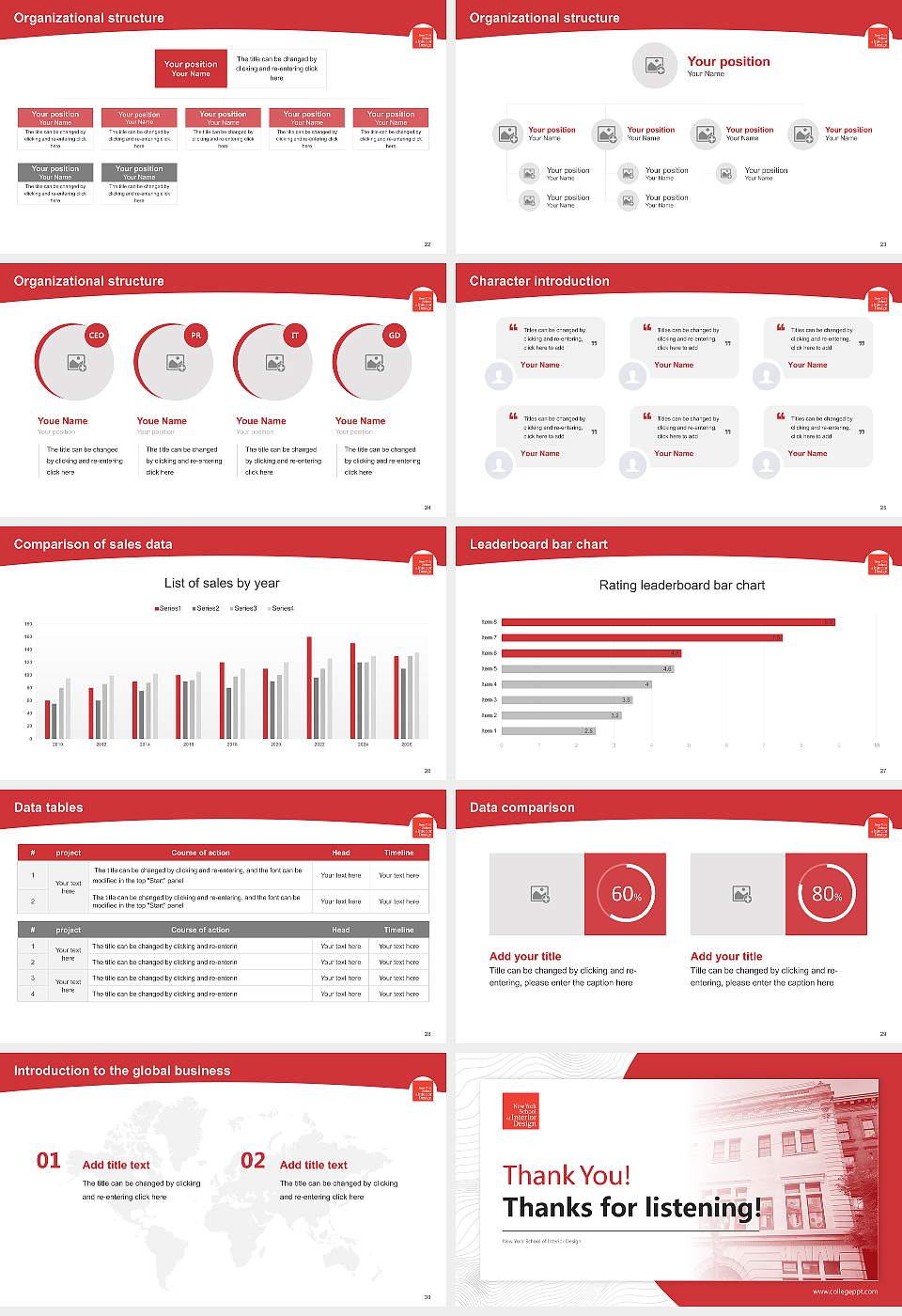 New York School of Interior Design Academic Presentation/Research Findings Report PPT Template16:9 ratio PPT effect preview image4