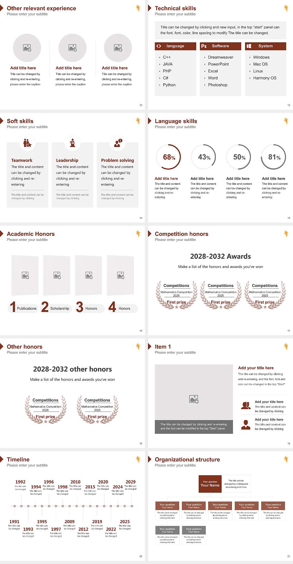 Oak Hills Christian College Resume PPT Template4:3 ratio PPT effect preview image3