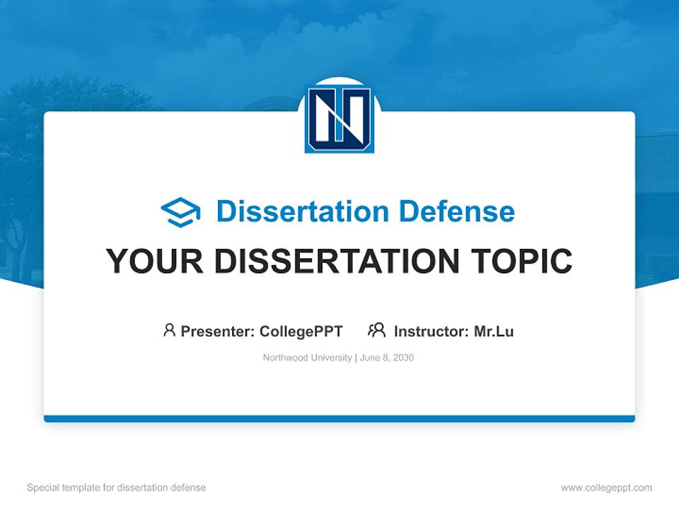 Northwood University Graduation Thesis Defense PPT Template4:3 ratio PPT effect preview image7