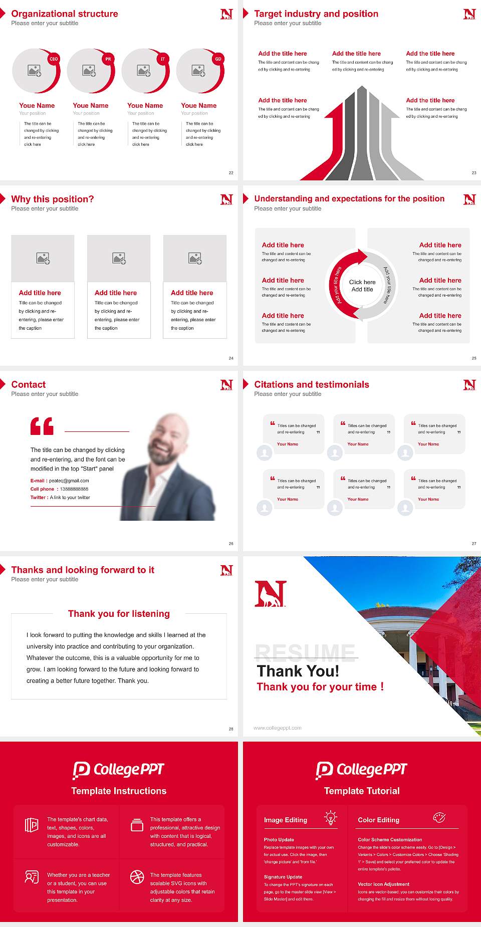Newberry College Resume PPT Template4:3 ratio PPT effect preview image4