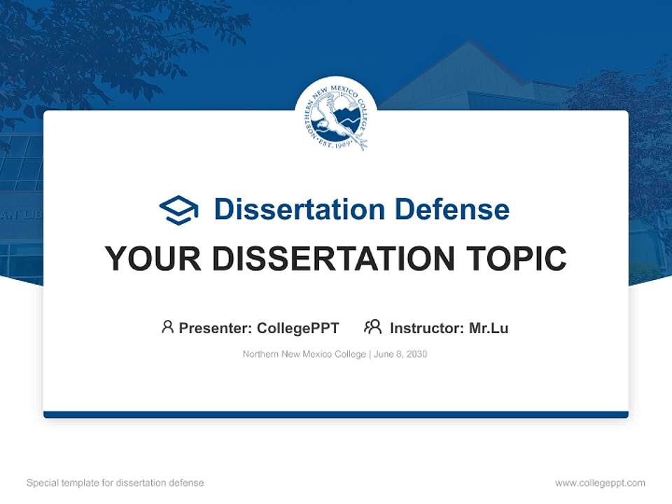 Northern New Mexico College Graduation Thesis Defense PPT Template4:3 ratio PPT effect preview image7