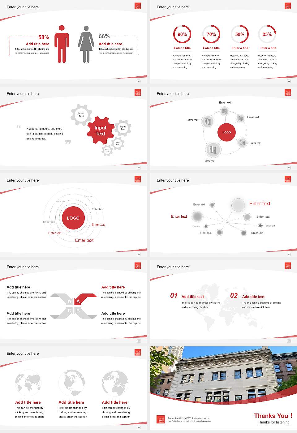New York School of Interior Design Course/Courseware Creation PPT Template16:9 ratio PPT effect preview image4