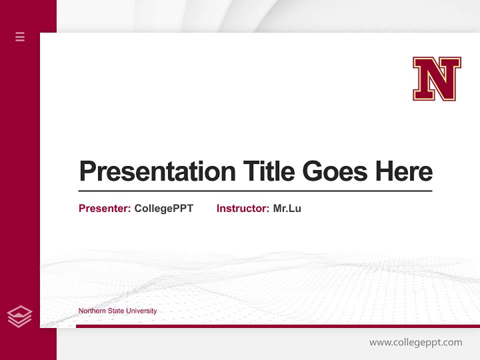 Northern State University Thesis Proposal/Graduation Defense PPT Template4:3 ratio PPT effect preview image5