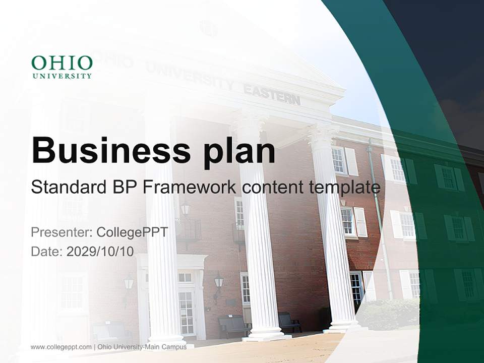 Ohio University-Main Campus Competition/Entrepreneurship Contest PPT Template4:3 ratio PPT effect preview image9