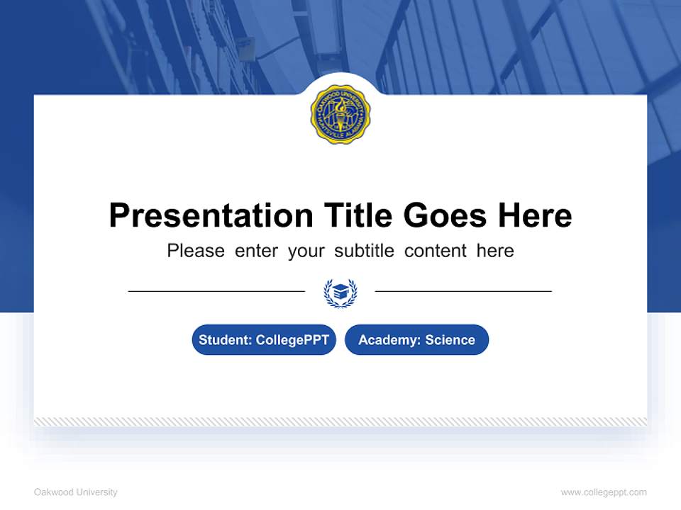 Oakwood University National Scholarship Defense PPT Template4:3 ratio PPT effect preview image4