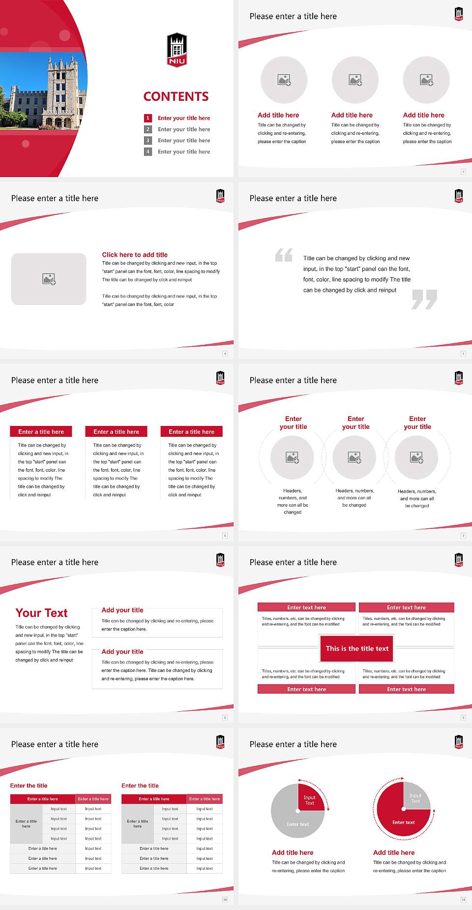 Northern Illinois University Course/Courseware Creation PPT Template4:3 ratio PPT effect preview image2