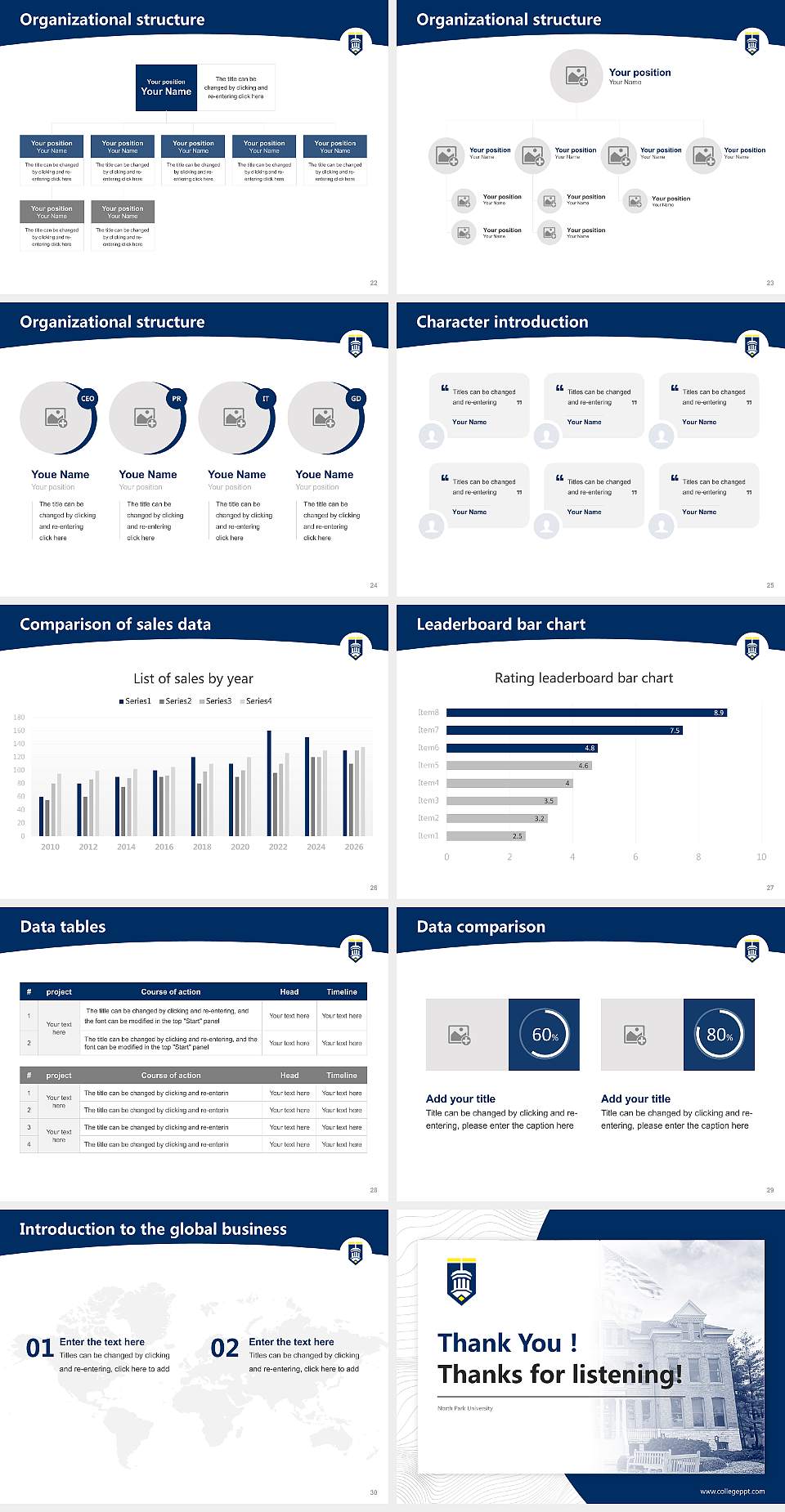 North Park University Academic Presentation/Research Findings Report PPT Template4:3 ratio PPT effect preview image4