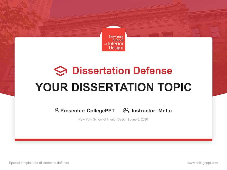 New York School of Interior Design Graduation Thesis Defense PPT Template4:3 ratio PPT effect preview image7