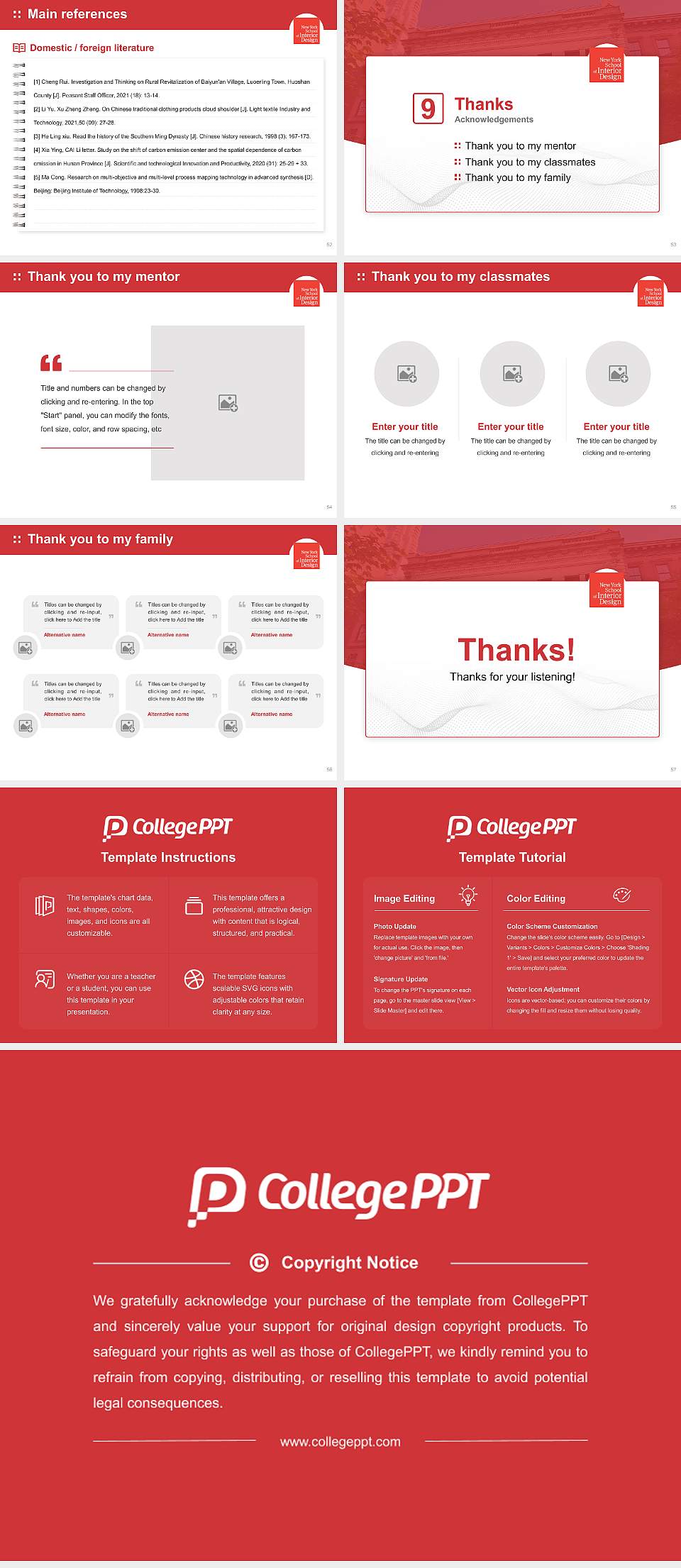 New York School of Interior Design Graduation Thesis Defense PPT Template4:3 ratio PPT effect preview image7