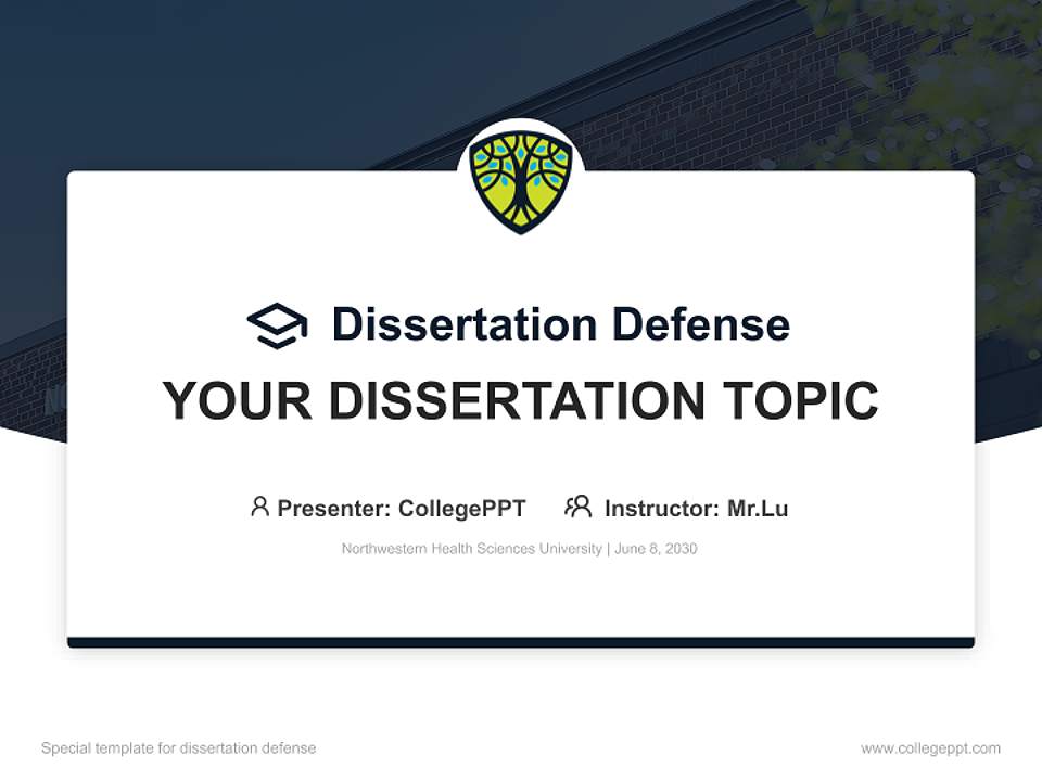Northwestern Health Sciences University Graduation Thesis Defense PPT Template4:3 ratio PPT effect preview image7