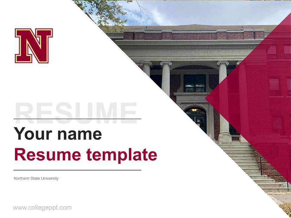 Northern State University Resume PPT Template4:3 ratio PPT effect preview image5