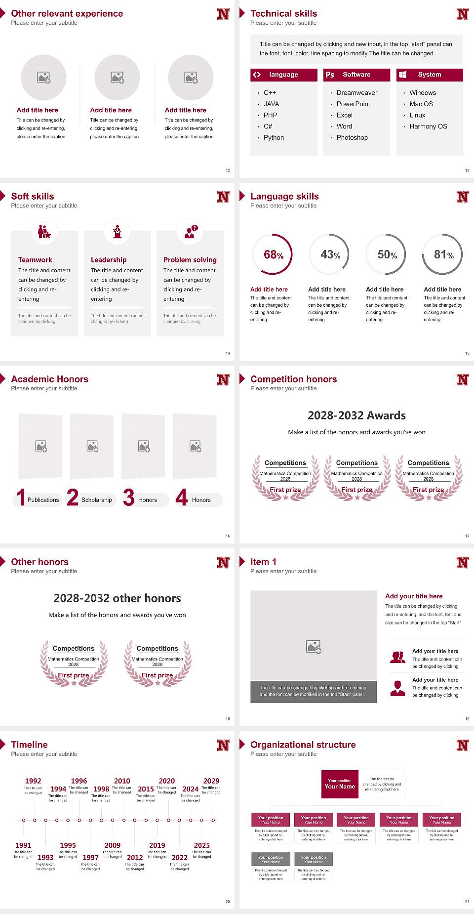 Northern State University Resume PPT Template4:3 ratio PPT effect preview image3