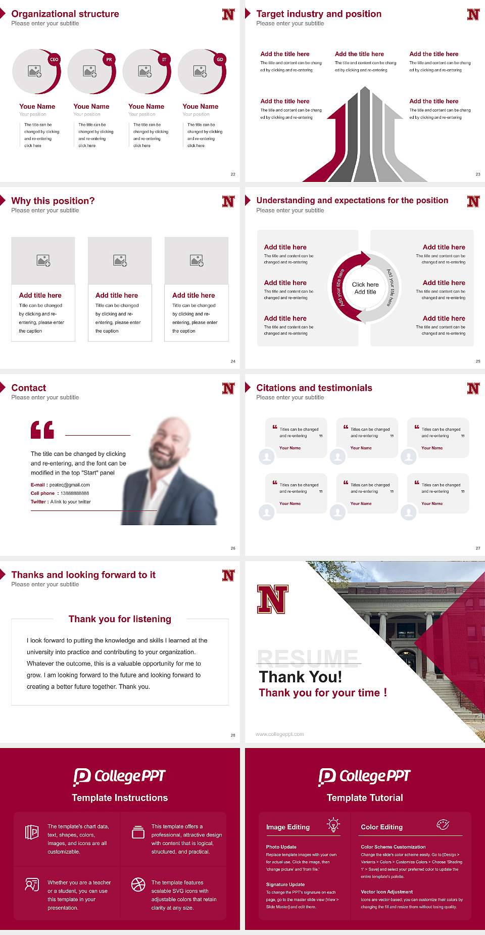 Northern State University Resume PPT Template4:3 ratio PPT effect preview image4