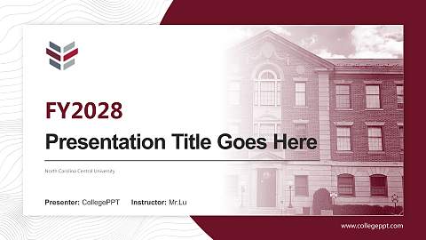 North Carolina Central University Academic Presentation/Research Findings Report PPT Template