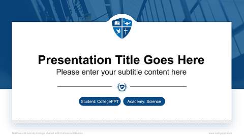 Northwest University-College of Adult and Professional Studies National Scholarship Defense PPT Template