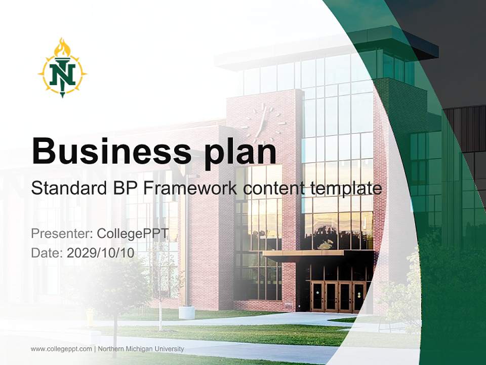 Northern Michigan University Competition/Entrepreneurship Contest PPT Template4:3 ratio PPT effect preview image9