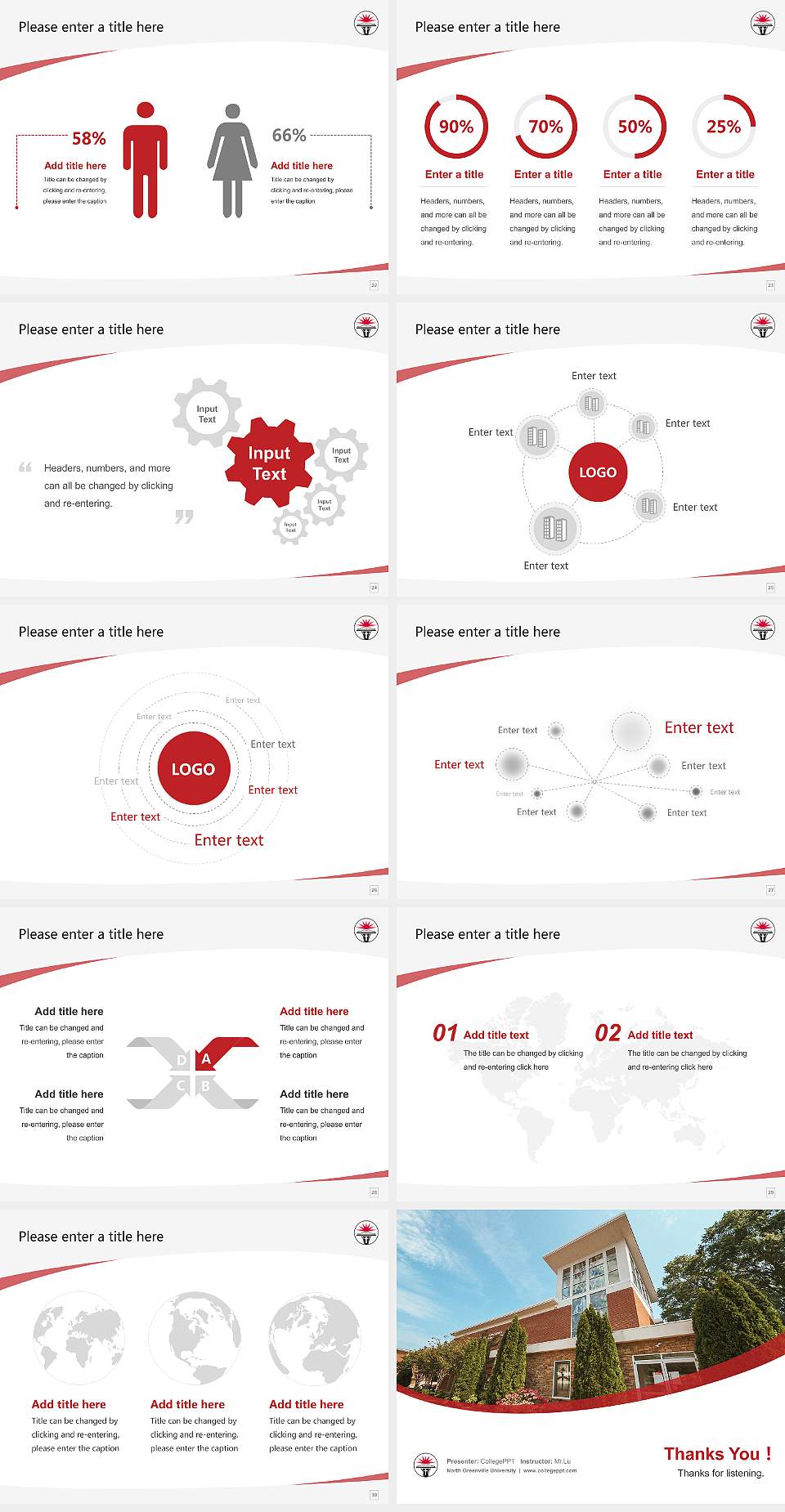 North Greenville University Course/Courseware Creation PPT Template4:3 ratio PPT effect preview image4