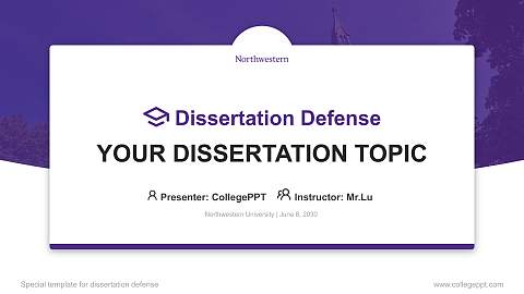 Northwestern University Graduation Thesis Defense PPT Template