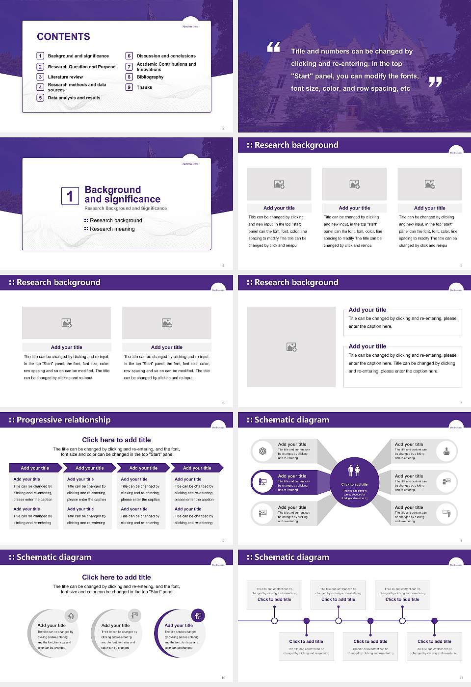 Northwestern University Graduation Thesis Defense PPT Template16:9 ratio PPT effect preview image2