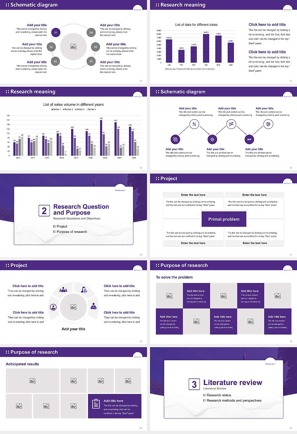 Northwestern University Graduation Thesis Defense PPT Template16:9 ratio PPT effect preview image3