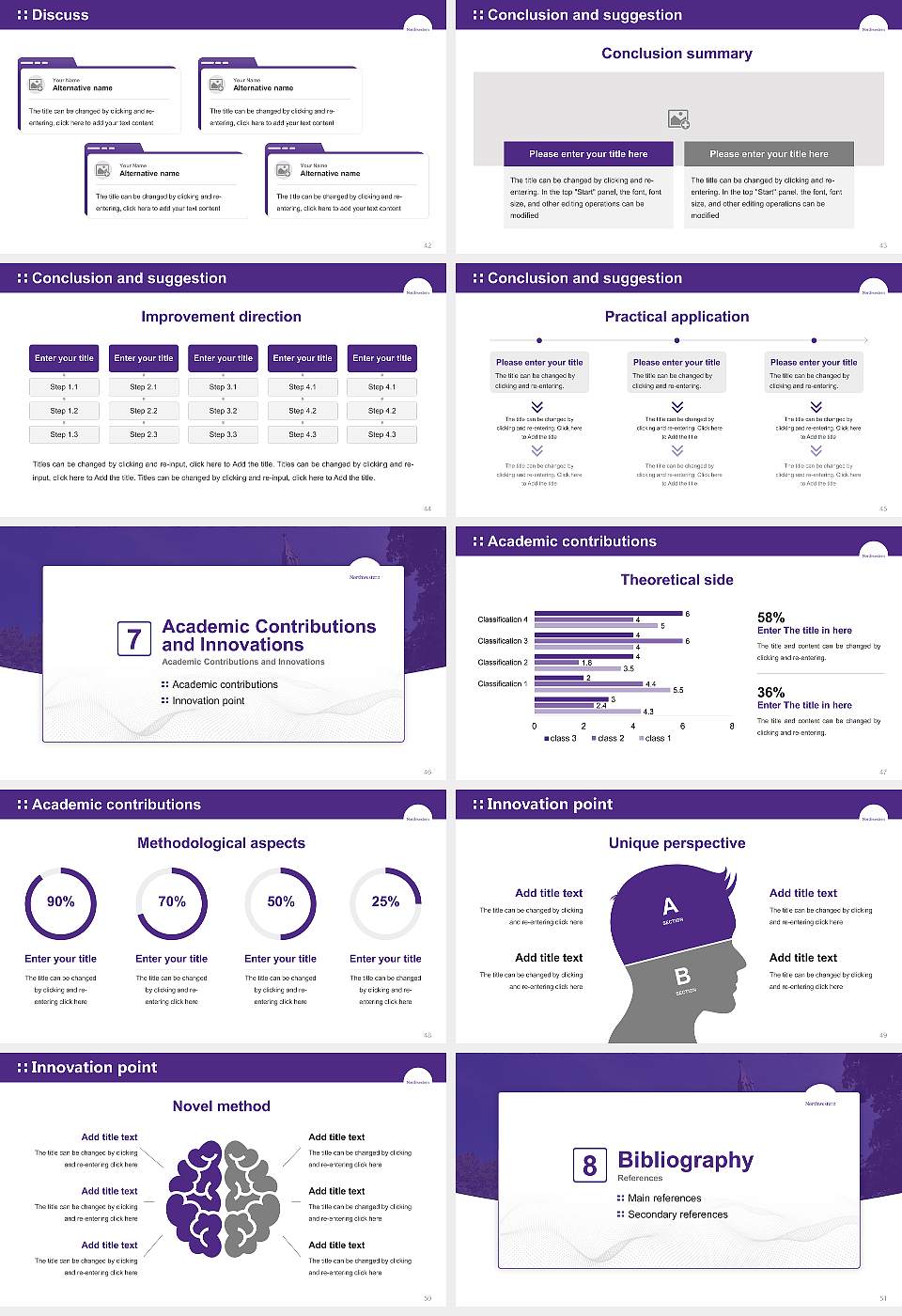 Northwestern University Graduation Thesis Defense PPT Template16:9 ratio PPT effect preview image6