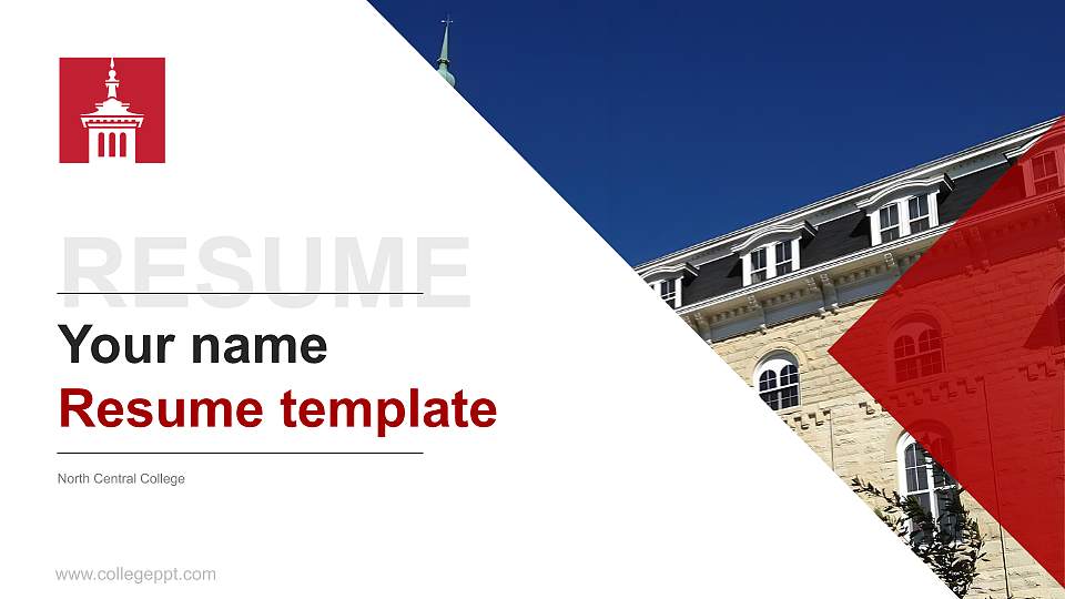 North Central College Resume PPT Template16:9 ratio PPT effect preview image