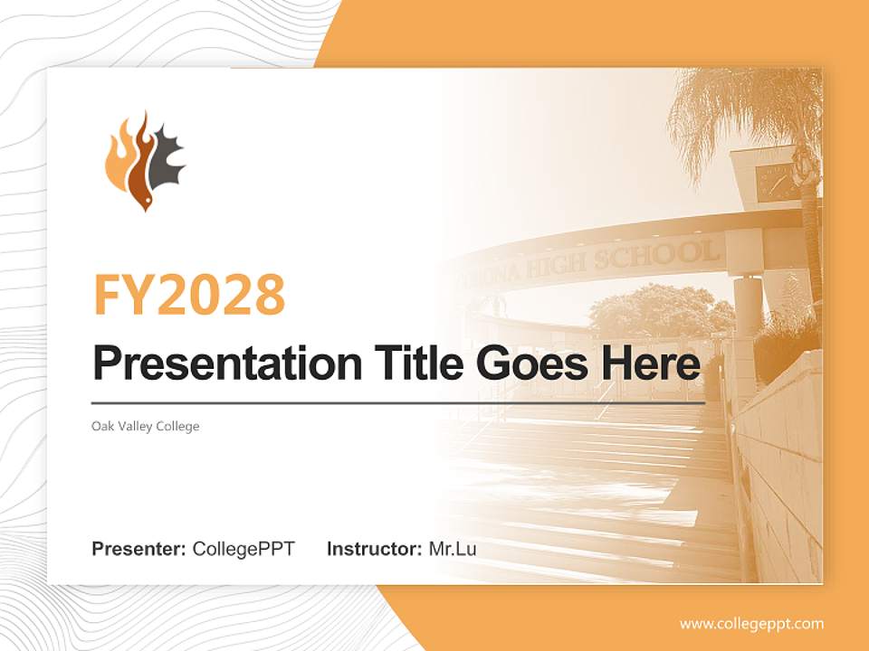 Oak Valley College Academic Presentation/Research Findings Report PPT Template4:3 ratio PPT effect preview image5