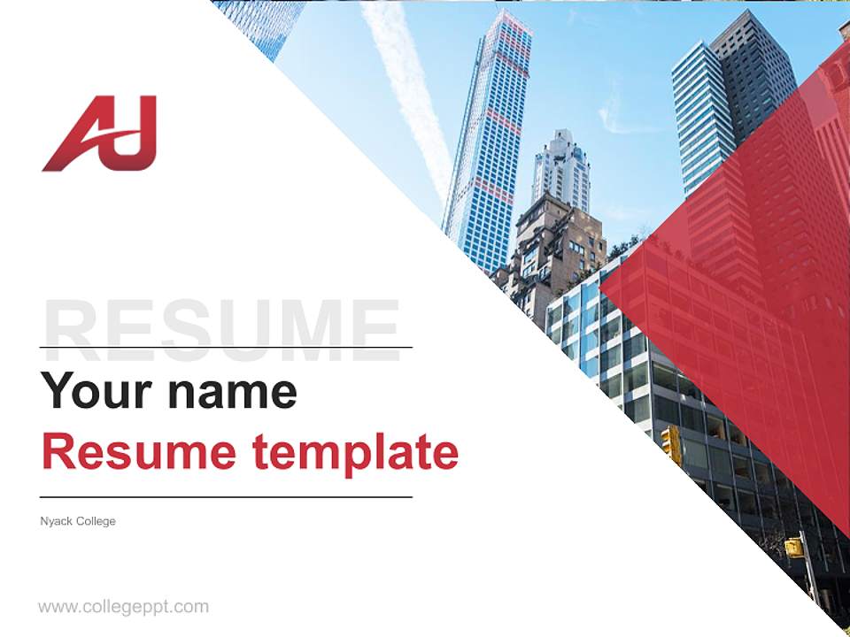 Nyack College Resume PPT Template4:3 ratio PPT effect preview image5