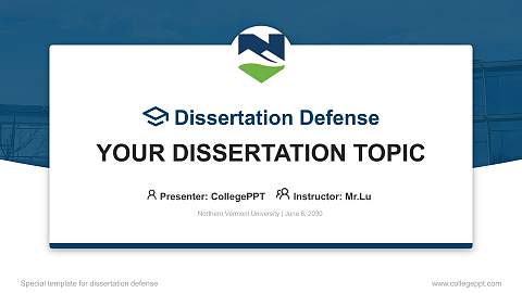 Northern Vermont University Graduation Thesis Defense PPT Template