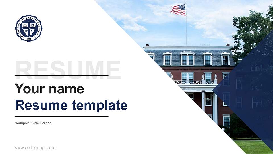Northpoint Bible College Resume PPT Template16:9 ratio PPT effect preview image1
