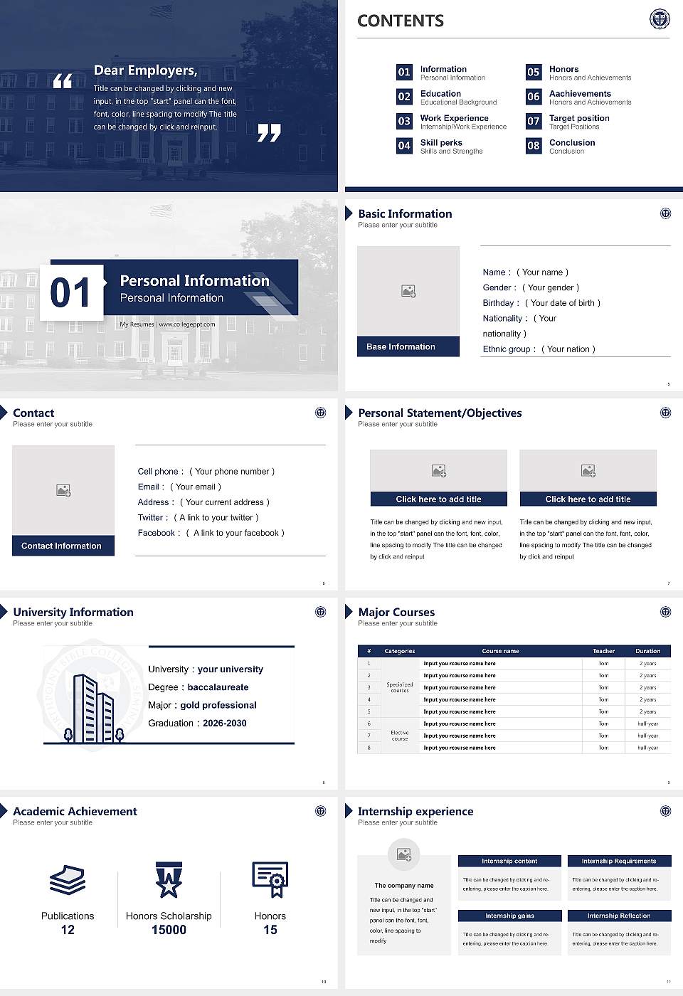 Northpoint Bible College Resume PPT Template16:9 ratio PPT effect preview image2