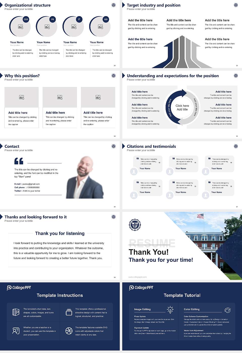 Northpoint Bible College Resume PPT Template16:9 ratio PPT effect preview image4